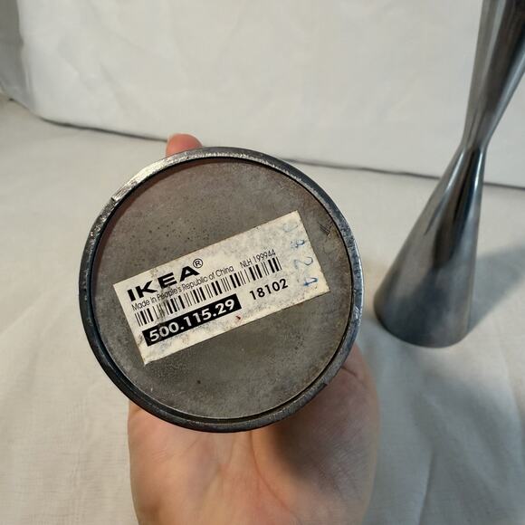 Erika Pekkari IKEA Scandinavian Candle Holders Set 2 Metal Heavy Vintage - Picture 3 of 7